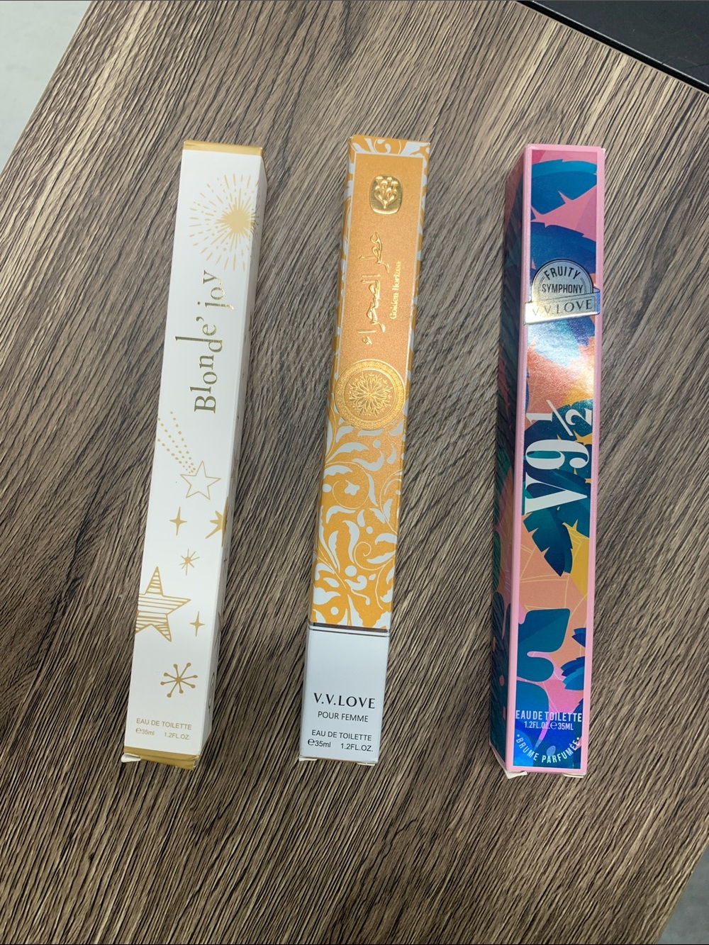 V.V. Love & Trio Decorative Eau de Toilette Boxes - Gold, White, Pink